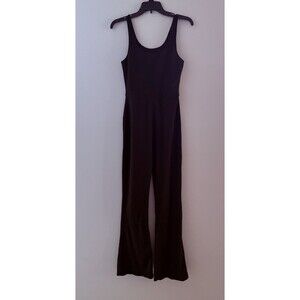 Wilo The Label Flare Ribbed Jumpsuit Size Medium Black One Piece Yoga Athletic